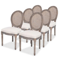 Dining Chairs 6 pcs Cream Fabric Kings Warehouse 
