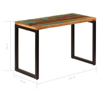 Dining Table 115x55x76 cm Solid Reclaimed Wood and Steel Kings Warehouse 