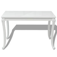 Dining Table 116x66x76 cm High Gloss White Kings Warehouse 