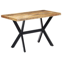 Dining Table 120x60x75 cm Solid Rough Mango Wood Kings Warehouse 