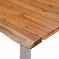 Dining Table 140x80x75 cm Solid Acacia Wood and Stainless Steel Kings Warehouse 
