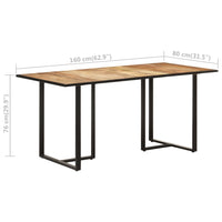 Dining Table 160 cm Rough Mango Wood dining Kings Warehouse 