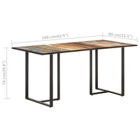 Dining Table 160 cm Solid Reclaimed Wood dining Kings Warehouse 