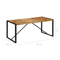 Dining Table 180x90x75 cm Solid Mango Wood Kings Warehouse 