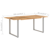Dining Table 180x90x76 cm Solid Acacia Wood dining Kings Warehouse 
