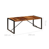 Dining Table 200x100x75 cm Solid Sheesham Wood Kings Warehouse 
