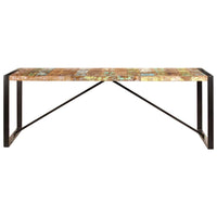 Dining Table 220x100x75 cm Solid Reclaimed Wood Kings Warehouse 