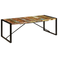 Dining Table 220x100x75 cm Solid Reclaimed Wood Kings Warehouse 
