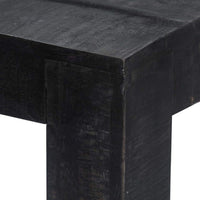 Dining Table Black 118x60x76 cm Solid Mango Wood Kings Warehouse 