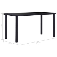 Dining Table Black 140x70x75 cm Tempered Glass Kings Warehouse 