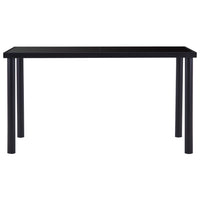 Dining Table Black 140x70x75 cm Tempered Glass Kings Warehouse 