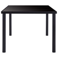 Dining Table Black 160x80x75 cm Tempered Glass Kings Warehouse 