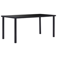 Dining Table Black 160x80x75 cm Tempered Glass Kings Warehouse 