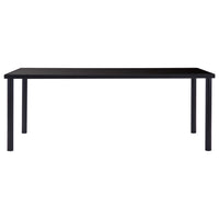 Dining Table Black 200x100x75 cm Tempered Glass Kings Warehouse 