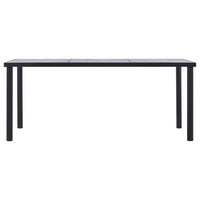 Dining Table Black and Concrete Grey 180x90x75 cm MDF Kings Warehouse 