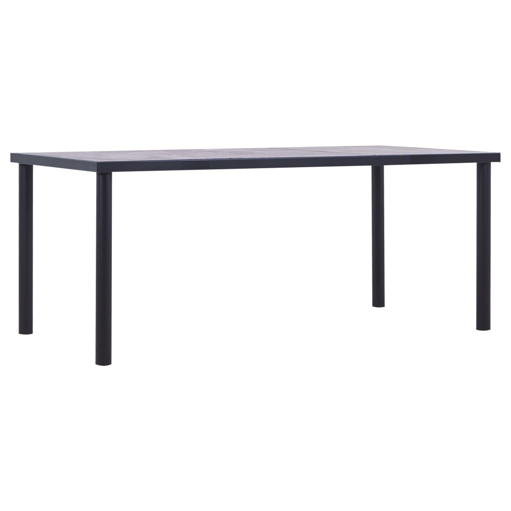Dining Table Black and Concrete Grey 180x90x75 cm MDF Kings Warehouse 