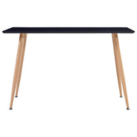 Dining Table Black and Oak 120x60x74 cm MDF Kings Warehouse 