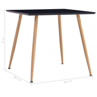 Dining Table Black and Oak 80.5x80.5x73 cm MDF Kings Warehouse 