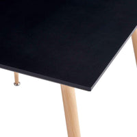 Dining Table Black and Oak 80.5x80.5x73 cm MDF Kings Warehouse 