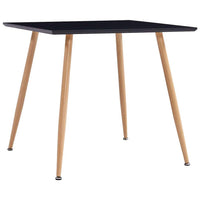 Dining Table Black and Oak 80.5x80.5x73 cm MDF