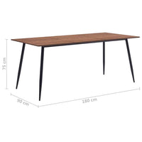 Dining Table Brown 180x90x75 cm MDF Kings Warehouse 