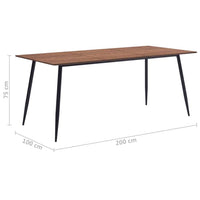 Dining Table Brown 200x100x75 cm MDF Kings Warehouse 