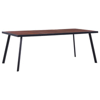 Dining Table Dark Wood and Black 200x100x75 cm MDF