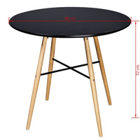Dining Table MDF Round Black Kings Warehouse 