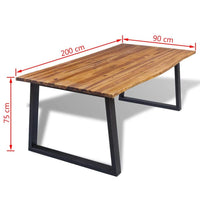 Dining Table Solid Acacia Wood 200x90x75 cm Kings Warehouse 