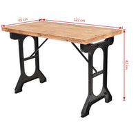 Dining Table Solid Fir Wood Top 122x65x82 cm Kings Warehouse 