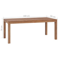 Dining Table Solid Teak Wood with Natural Finish 180x90x76 cm Kings Warehouse 