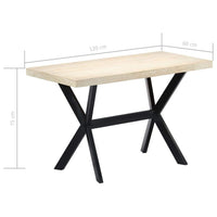 Dining Table White 120x60x75 cm Solid Mango Wood Kings Warehouse 