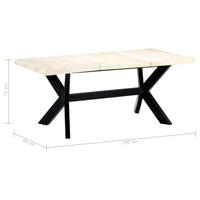 Dining Table White 180x90x75 cm Solid Mango Wood Kings Warehouse 