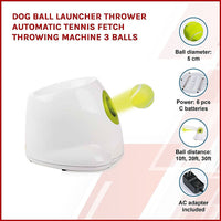 Dog Ball Launcher Thrower Automatic Tennis Fetch Throwing Machine 3 Balls Kings Warehouse 