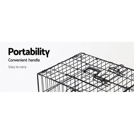 Dog Cage 42inch Pet Cage - Black dog supplies Kings Warehouse 
