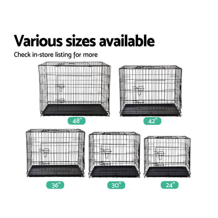 Dog Cage 42inch Pet Cage - Black dog supplies Kings Warehouse 