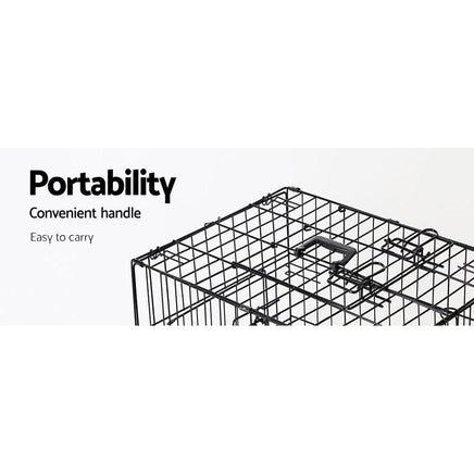 Dog Cage 48inch Pet Cage - Black dog supplies Kings Warehouse 