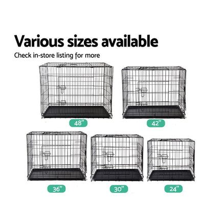 Dog Cage 48inch Pet Cage - Black dog supplies Kings Warehouse 