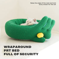 Dog Cat Pet Calming Bed Warm Soft Plush Round Nest Comfy Sleeping Gesture Bed Kings Warehouse 