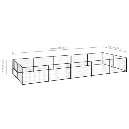 Dog Kennel Black 10 m² Steel Kings Warehouse 