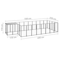 Dog Kennel Black 10.89 m² Steel Kings Warehouse 
