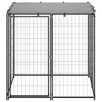 Dog Kennel Black 110x110x110 cm Steel Kings Warehouse 