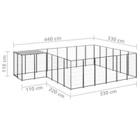 Dog Kennel Black 12.1 m² Steel Kings Warehouse 