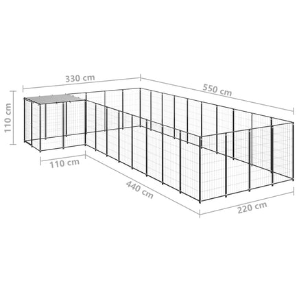 Dog Kennel Black 13.31 m² Steel Kings Warehouse 