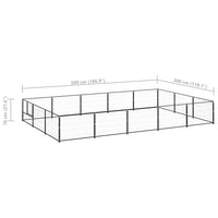 Dog Kennel Black 15 m² Steel Kings Warehouse 