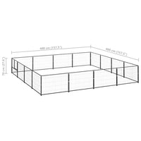 Dog Kennel Black 16 m² Steel Kings Warehouse 