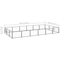 Dog Kennel Black 18 m² Steel Kings Warehouse 