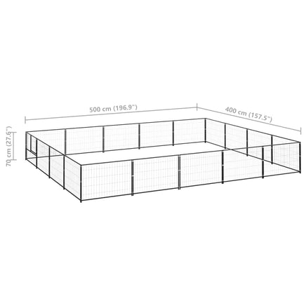 Dog Kennel Black 20 m² Steel Kings Warehouse 