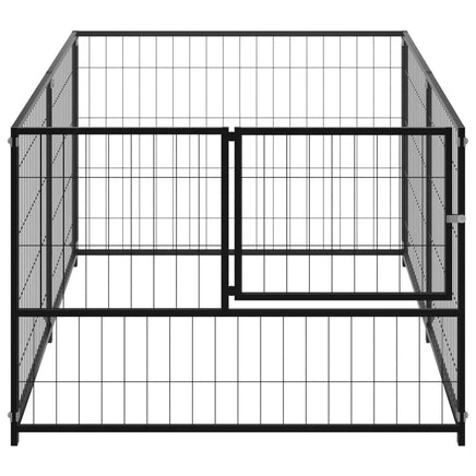 Dog Kennel Black 200x100x70 cm Steel Kings Warehouse 