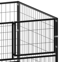 Dog Kennel Black 200x100x70 cm Steel Kings Warehouse 